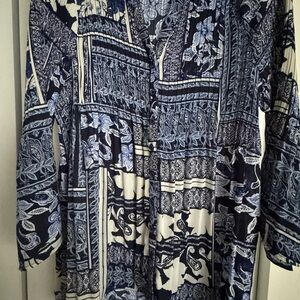 Sunny Leigh Navy and White Floral Blouse